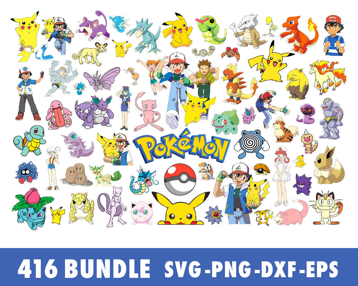 Pokemon Cartoon Svg Png, Disney Characters Svg, Mickey Friends Svg