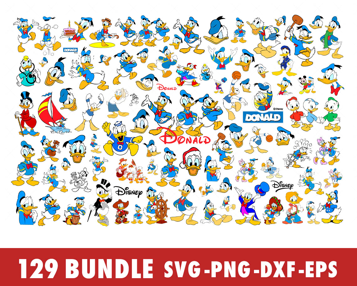 Donald Duck Svg Png, Disney Characters Svg, Mickey Friends Svg