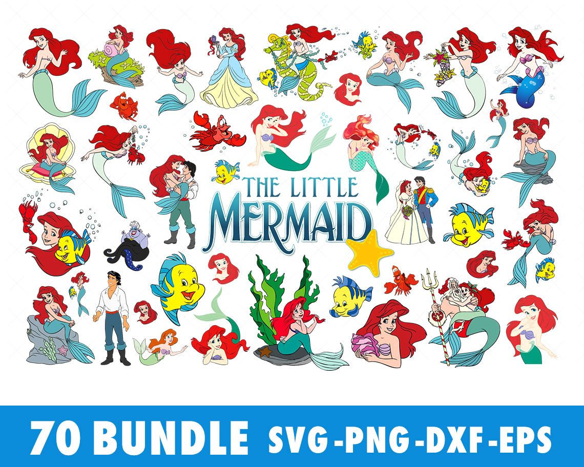 Ariel Princess Svg Png, Disney Characters Svg, Mickey Friends Svg