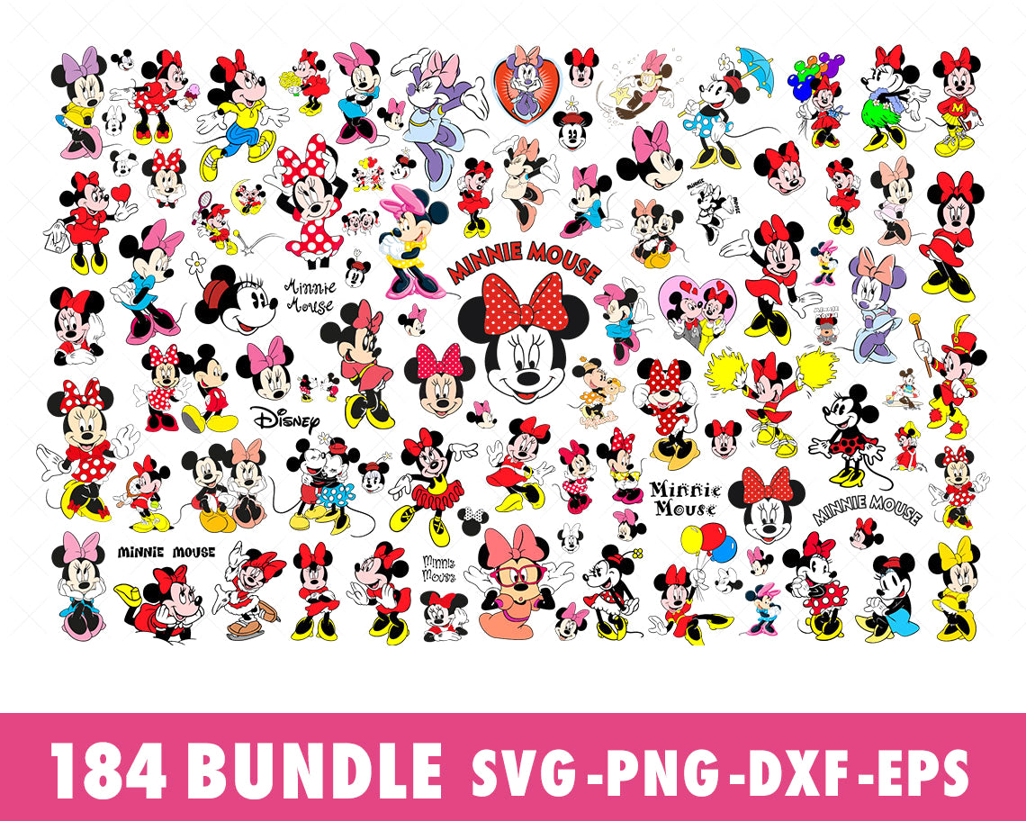 Minnie Mouse Svg Png, Disney Characters Svg, Mickey Friends Svg