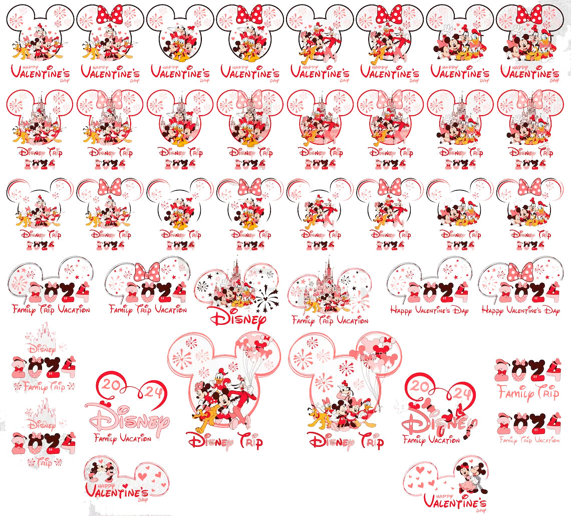 Disney Valentines Day Svg Png Bundle, Mickey Trip Love Svg
