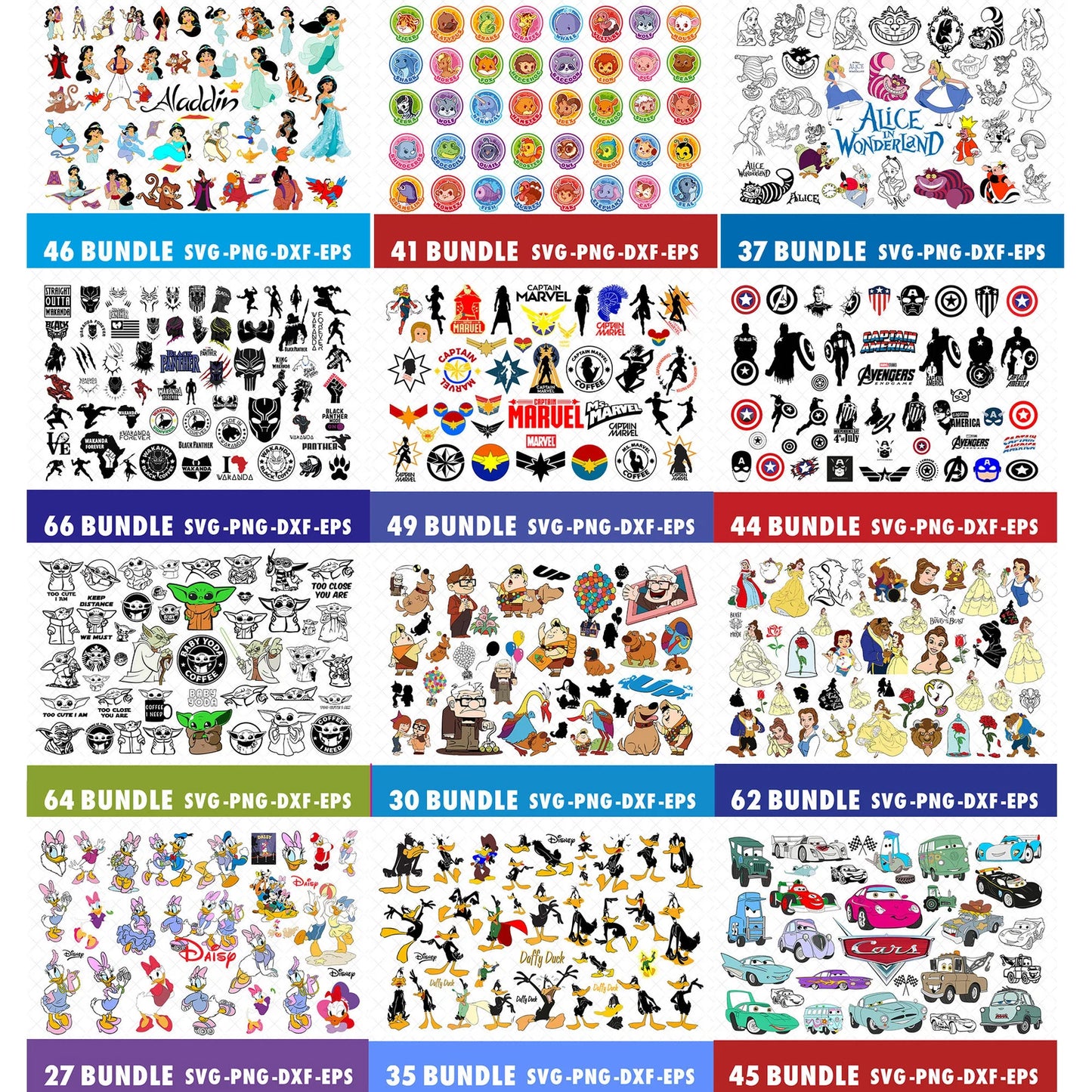 5000+ Design Disney Character Svg Png for Cricut or Sublimation