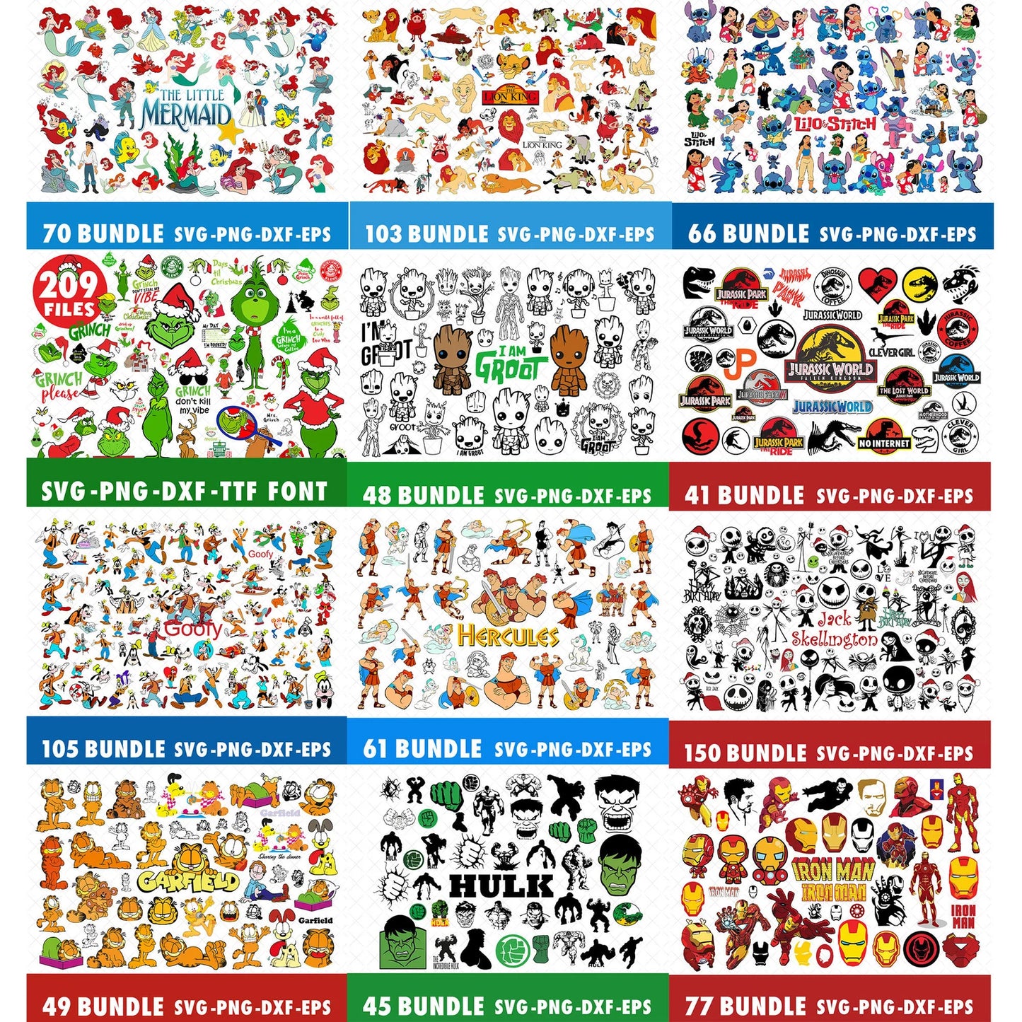 5000+ Design Disney Character Svg Png for Cricut or Sublimation