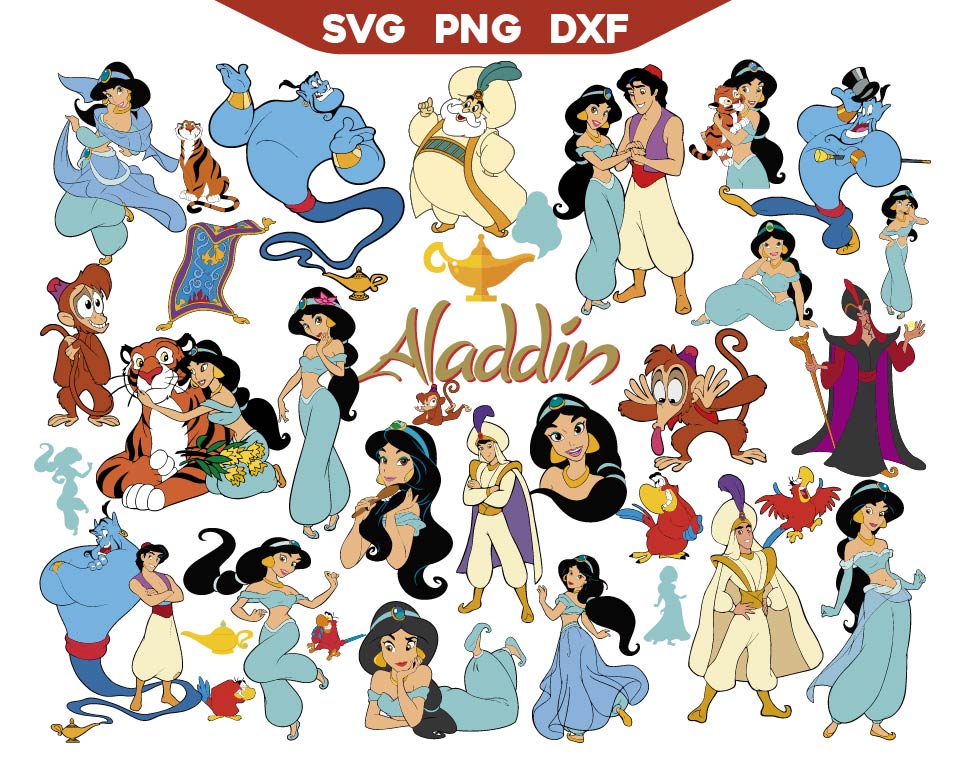 Aladdin Svg Bundle | Jasmine Svg Bundle | AlyzKids