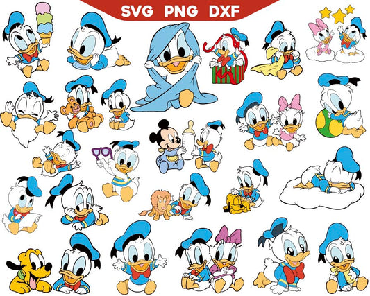 Baby Donald Duck Svg Bundle