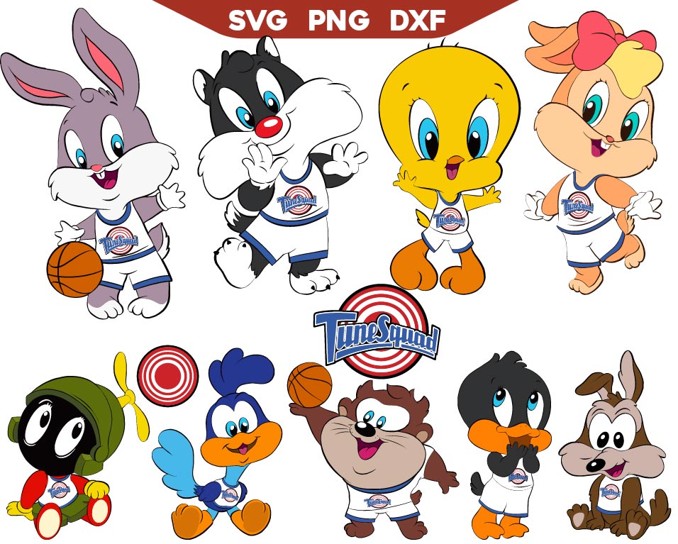 Baby Looney Tunes Svg Png, Baby Space Jam Svg Tune Squad Svg