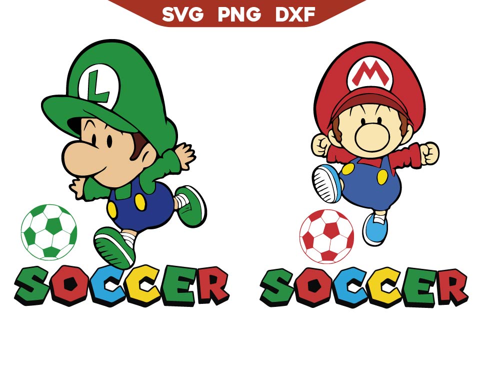 Mario Bros Soccer SVG | Baby Mario Bros Soccer SVG | AlyzKids
