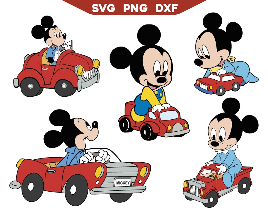Mickey SVG Bundle | Mickey Car Race SVG Bundle | AlyzKids