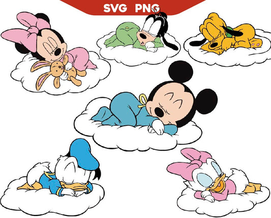 Baby Sleeping Mickey Mouse Friends Svg Bundle