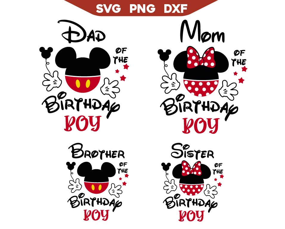 Birthday Boy Family Disney Mouse Svg Png