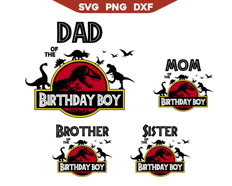 Birthday Dinosaur Boy Family Svg Png