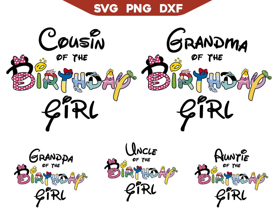 Birthday Girl Family Minnie Friends Svg Bundle