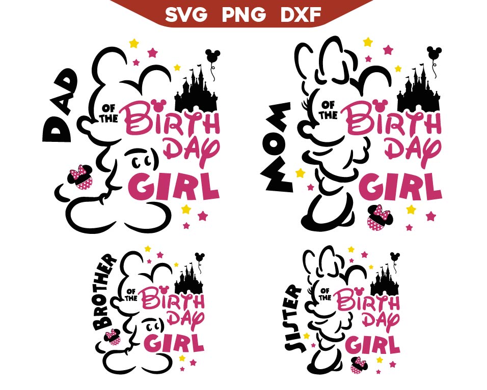 Birthday Girl Family Minnie Mouse Svg
