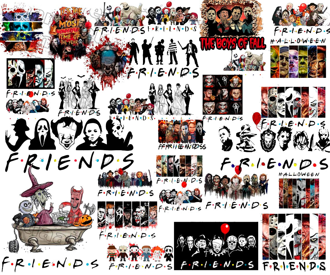 Bundle 70 Horror Movie Characters Png, Halloween Horror Friends Png