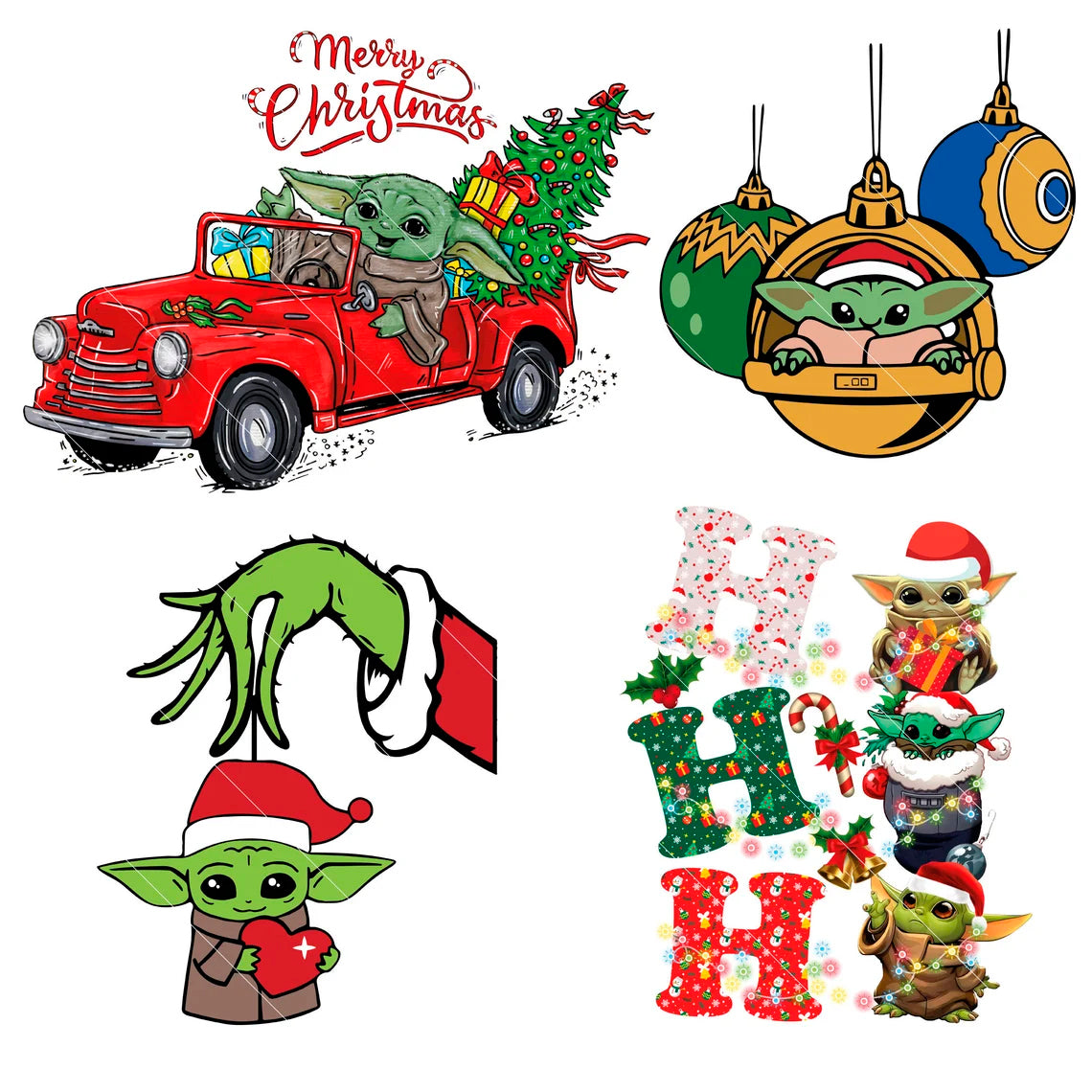 Star Wars Christmas Png Bundle, Baby Yoda Christmas Png
