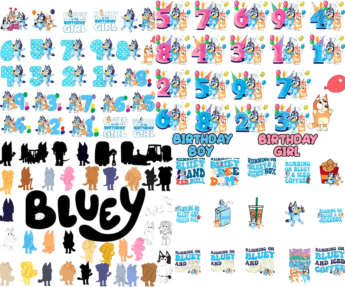 Bundle Bluey Birthday Svg Png Bluey Christmas Svg Bluey Halloween Svg