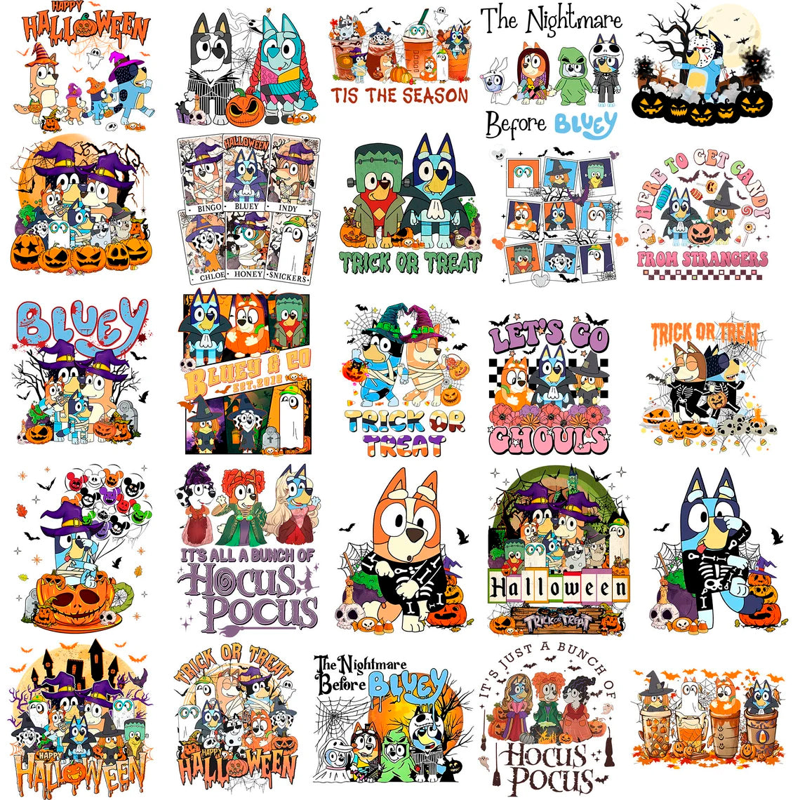 Bundle Bluey Halloween Png, Bluey Family Png, Bluey Friends Png