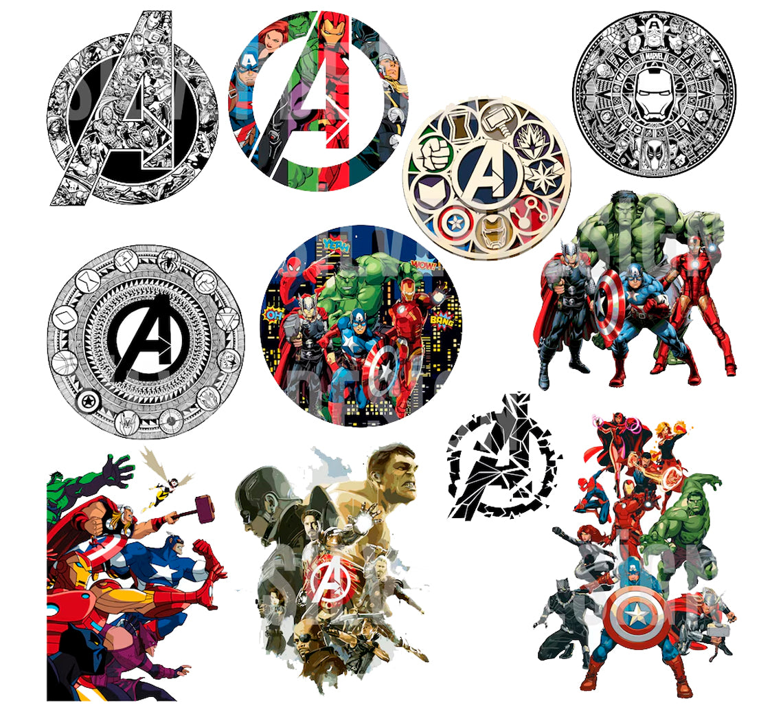 Bundle Design Superhero Marvel Png Svg, Avengers Png