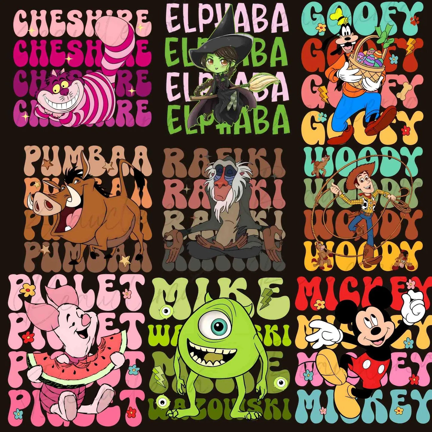 50+ Vintage Cartoon Characters Png Bundle, Family Vacation png
