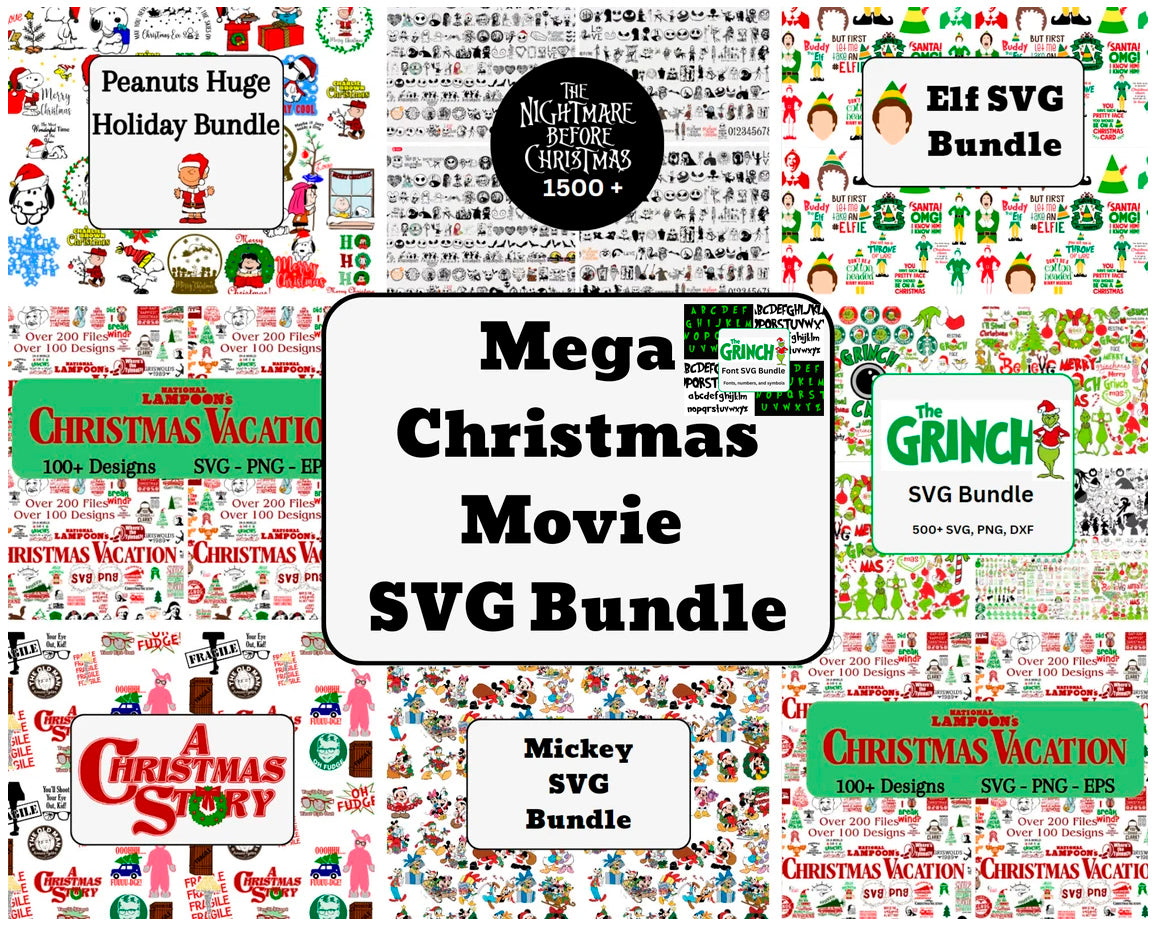 Bundle Disney Christmas Svg, Buddy Elf Png, Grinchmas Svg