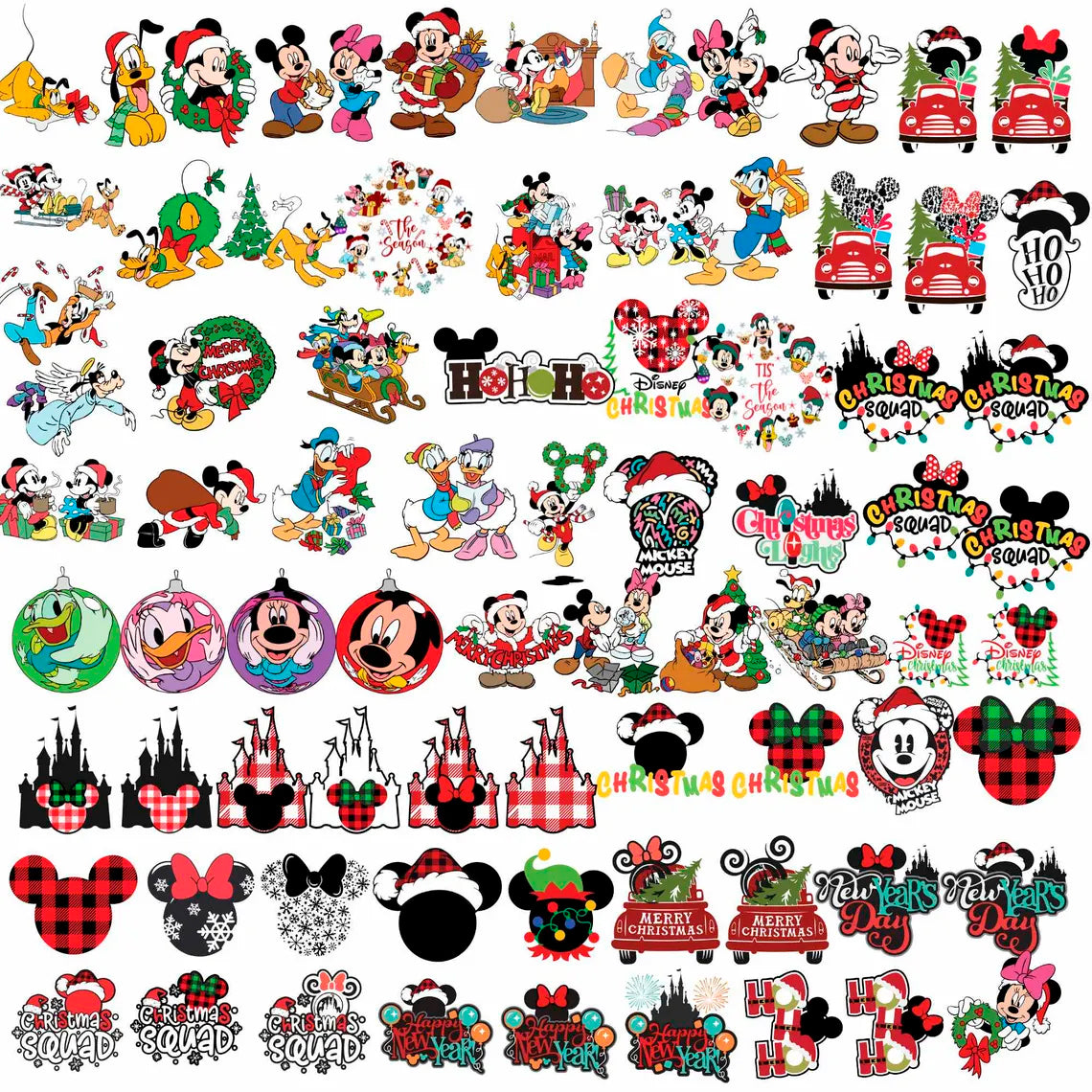 Bundle Disney Merry Christmas Png, Disneyland Holiday Png