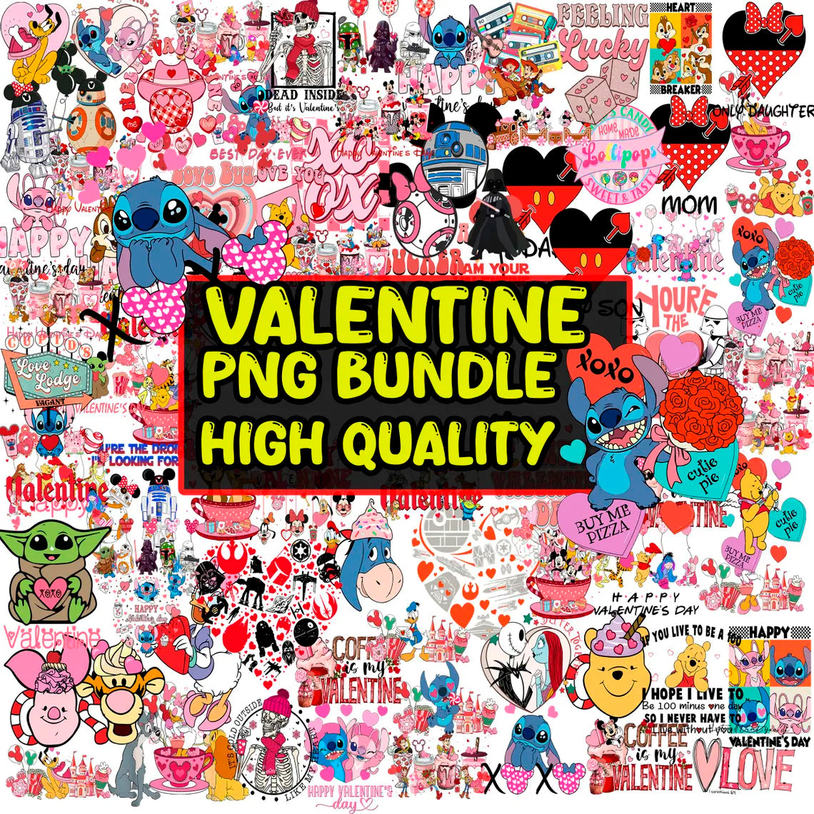 Bundle Disney Valentines Day Png, Mickey Friends Valentine Png