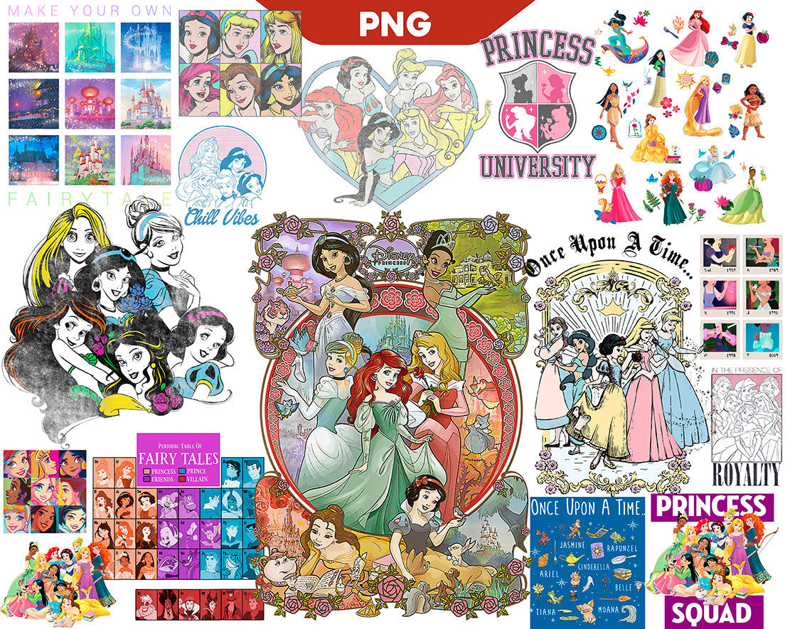 Bundle Retro Disneyland Princess Png, Rapunzel Princess Png