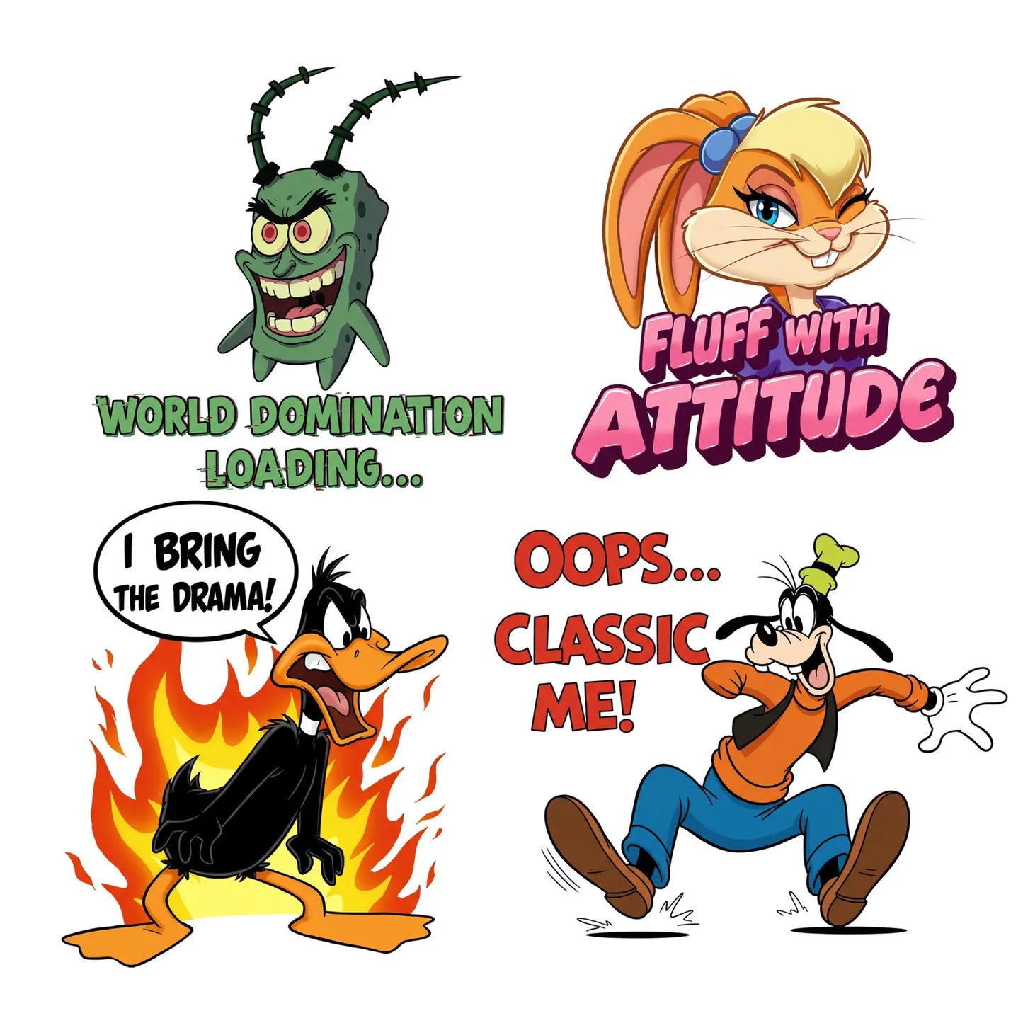 Bundle Disney Funny Cartoon Png, Disney Humor Designs Png