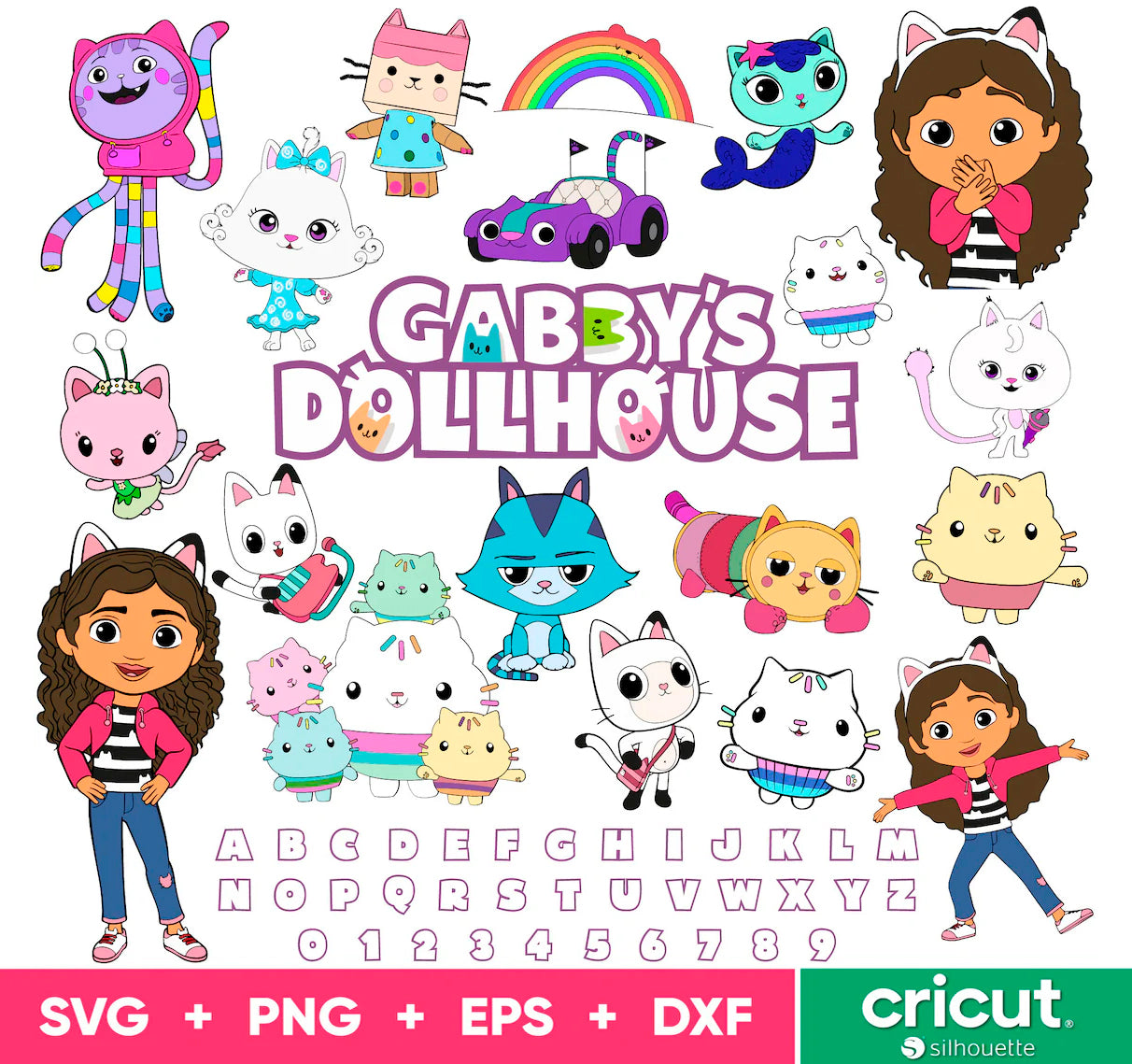 Bundle Gabbys Dollhouse Svg Png, Gabbys Svg Files for Cricut