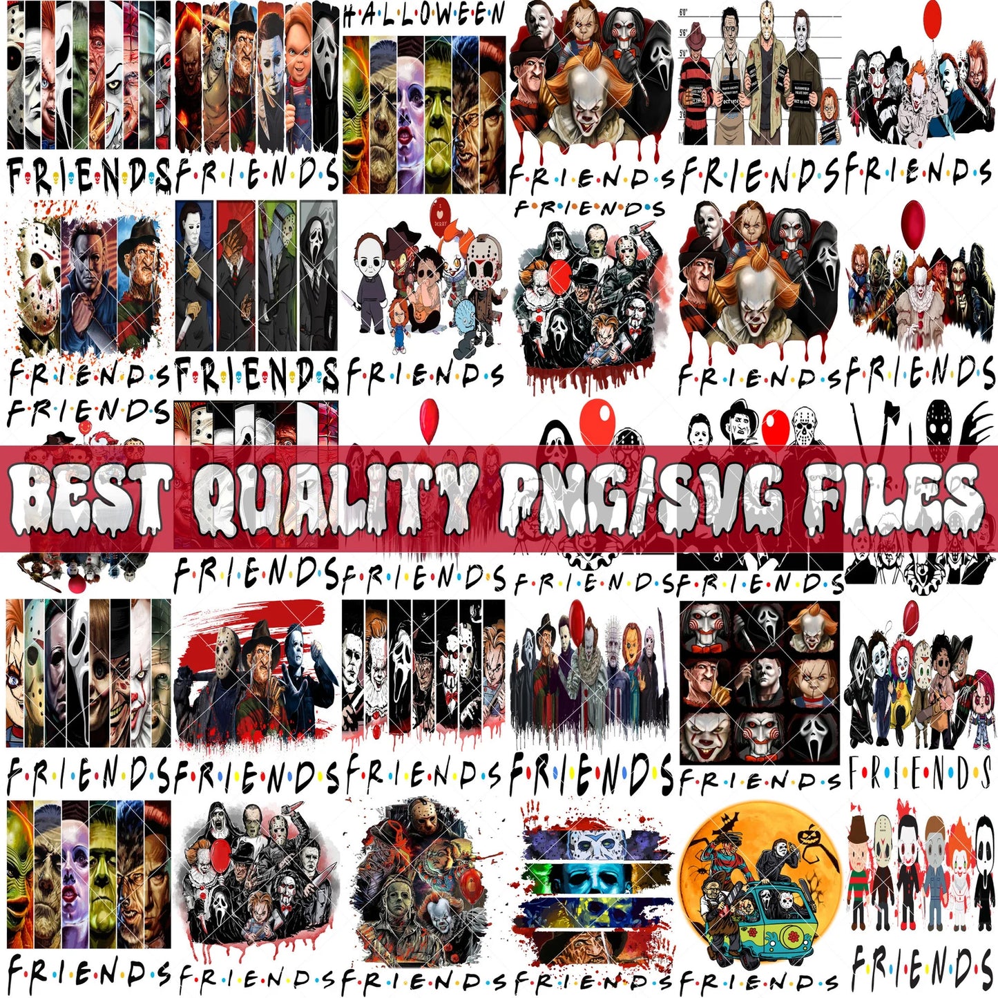 Halloween 1000+ Villains Bundle Png, Horror Movie Png Sublimation