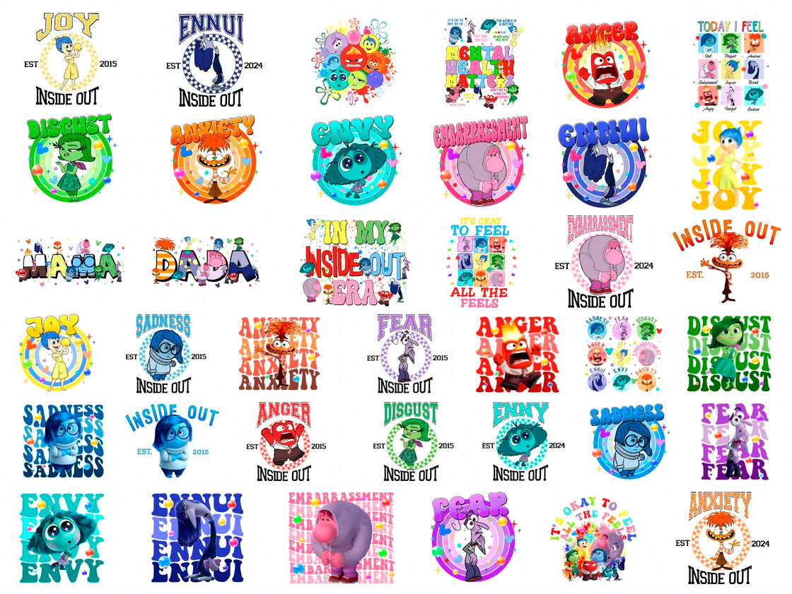 Disney Inside Out 2 Svg, It's Okay To Feel All The Feels Png