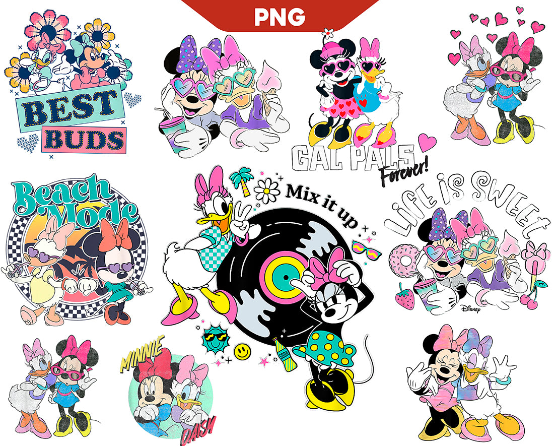 Bundle Minnie Mouse and Daisy Duck Png, Mickey Friends Png