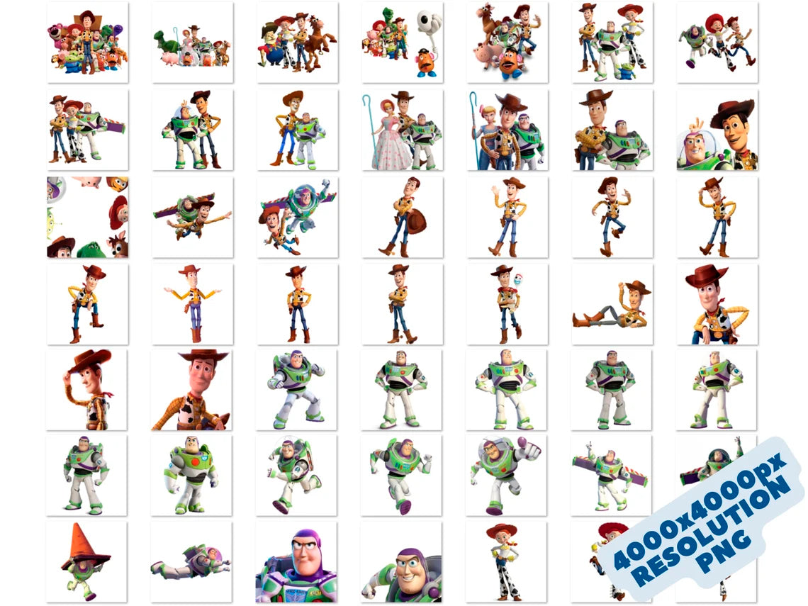 Toy Story Cliparts Png Bundle, Toy Story Cartoon Sublimation