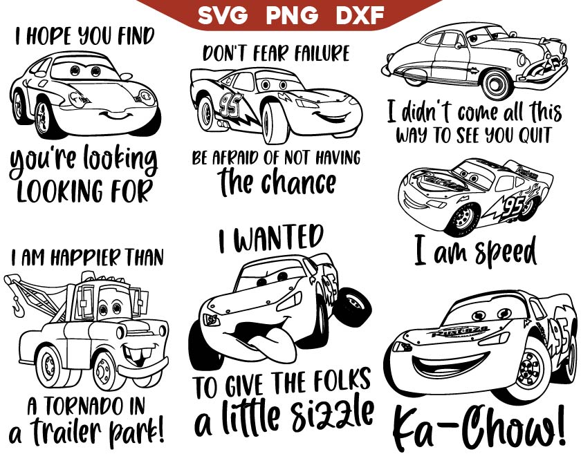Cars Quotes Svg Bundle, Ka-Show Svg Bundle