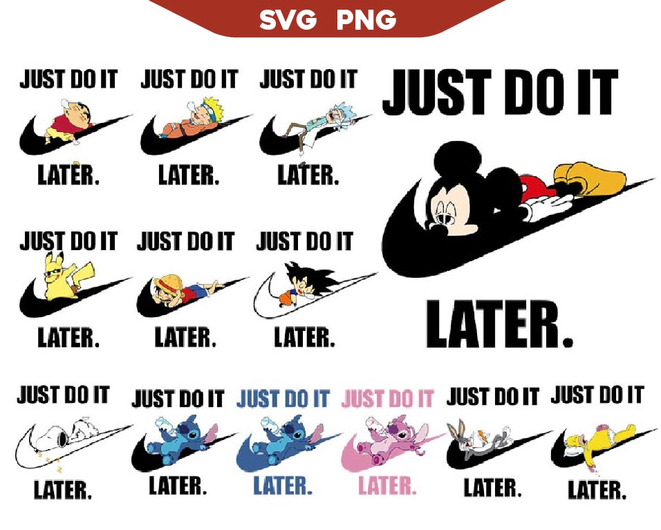 Cartoon Fashion Svg Png Bundle, Luxury Brand Svg Nike Cartoon