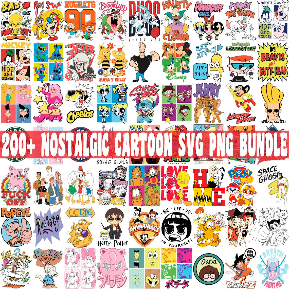 Cartoon Retro Png Svg Bundle, Looney Tunes Cartoon Design Png, Cartoon Characters Png 1