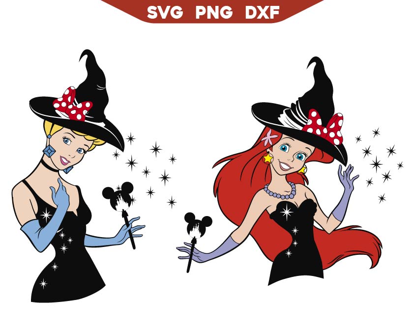 Cinderella Halloween Svg, Ariel Halloween Svg