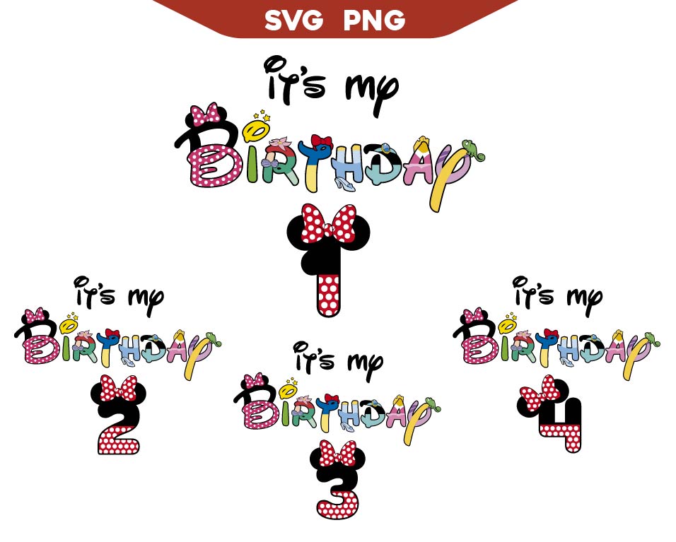 Clubhouse It's My Birthday Girl 1st to 4th Svg Png