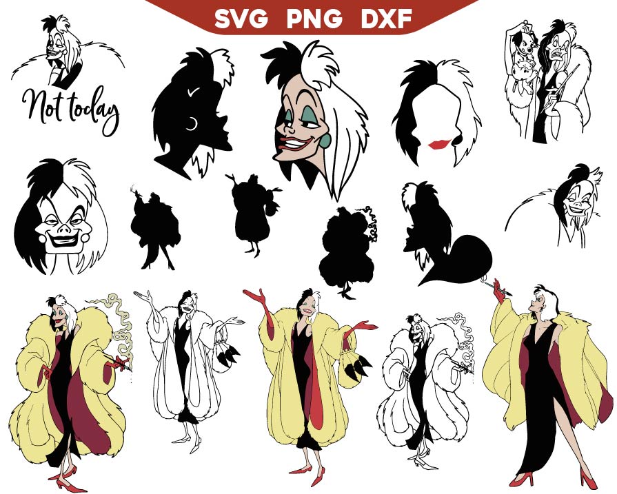 Cruella de Vil Villain Svg Bundle