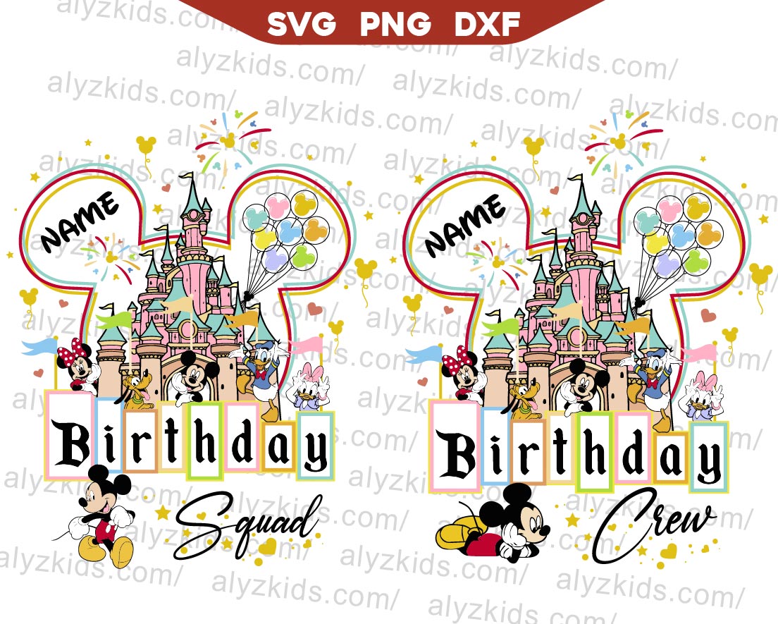 Custom Name Mickey Squad Svg, Mouse Crew Svg Png