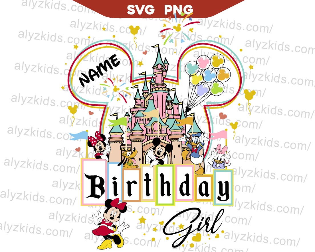 Custom Name Minnie Mouse Birthday Girl Svg Png