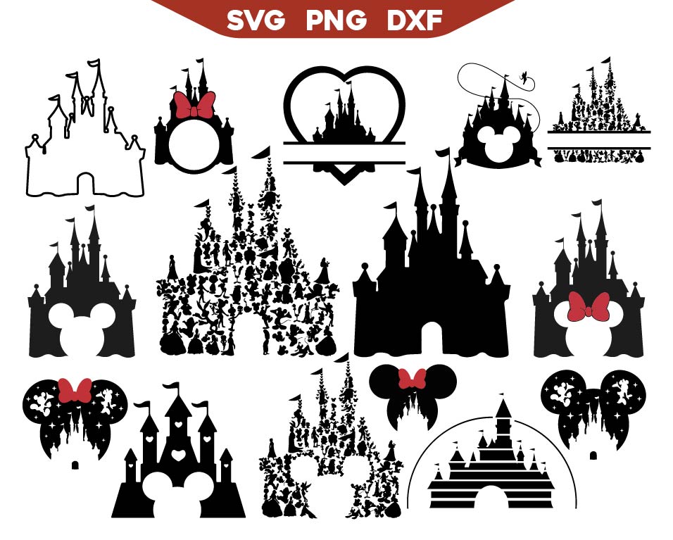 Disney Castle Svg Png, Magic Castle Silhouette Svg Bundle
