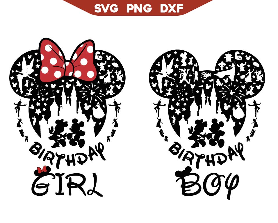 Disney Characters Birthday Svg Png
