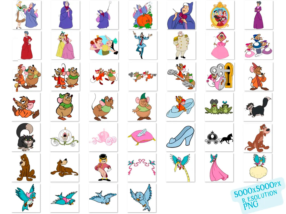 Princess Cinderella PNG Bundle Disney Cinderella Sublimation