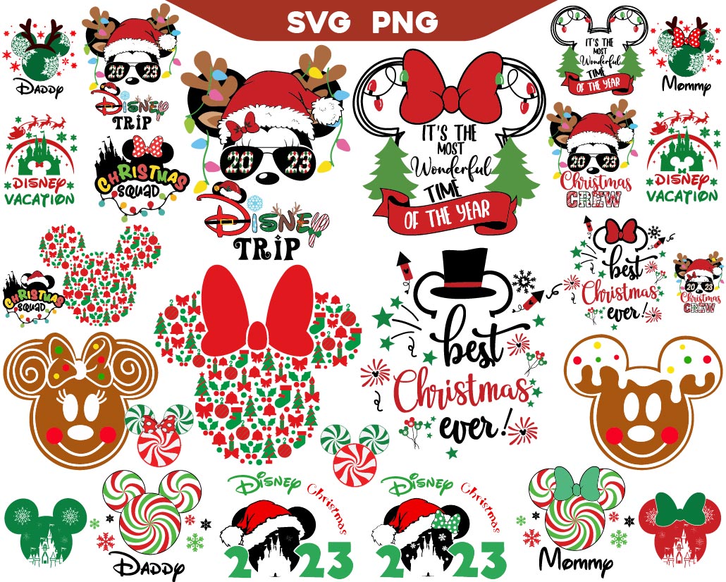 Disney Mickey Mouse Funny Christmas Svg Bundle