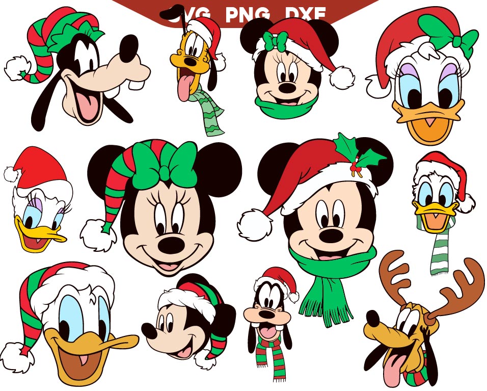 Disney Mouse Head Christmas Svg, Mickey Holiday Season Svg