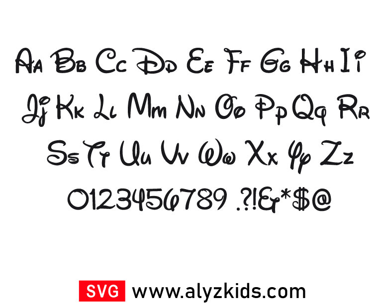 Disney Font Svg Free, Walt Disney Alphabet Svg Free