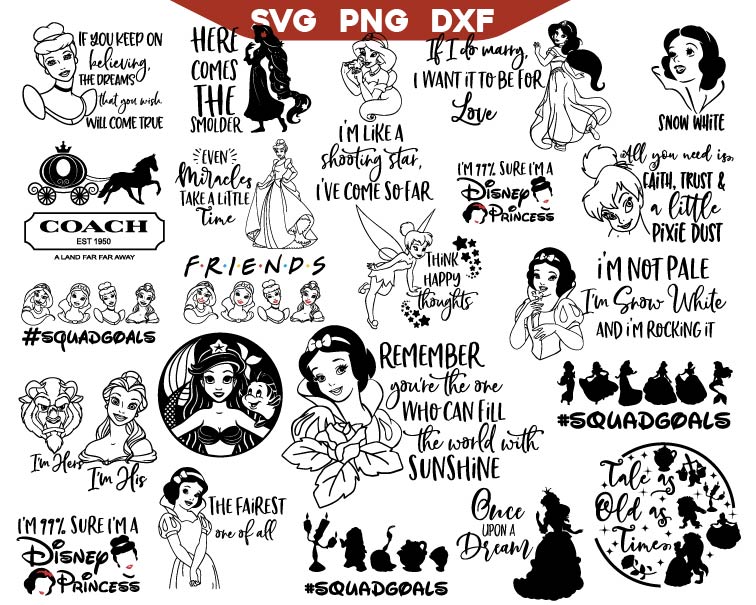 Disneyland Princess Quotes Svg Bundle