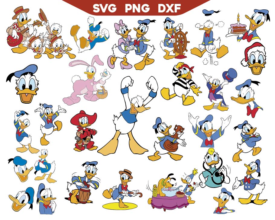 Donal Duck Svg Bundle, Mickey Friends Svg Png
