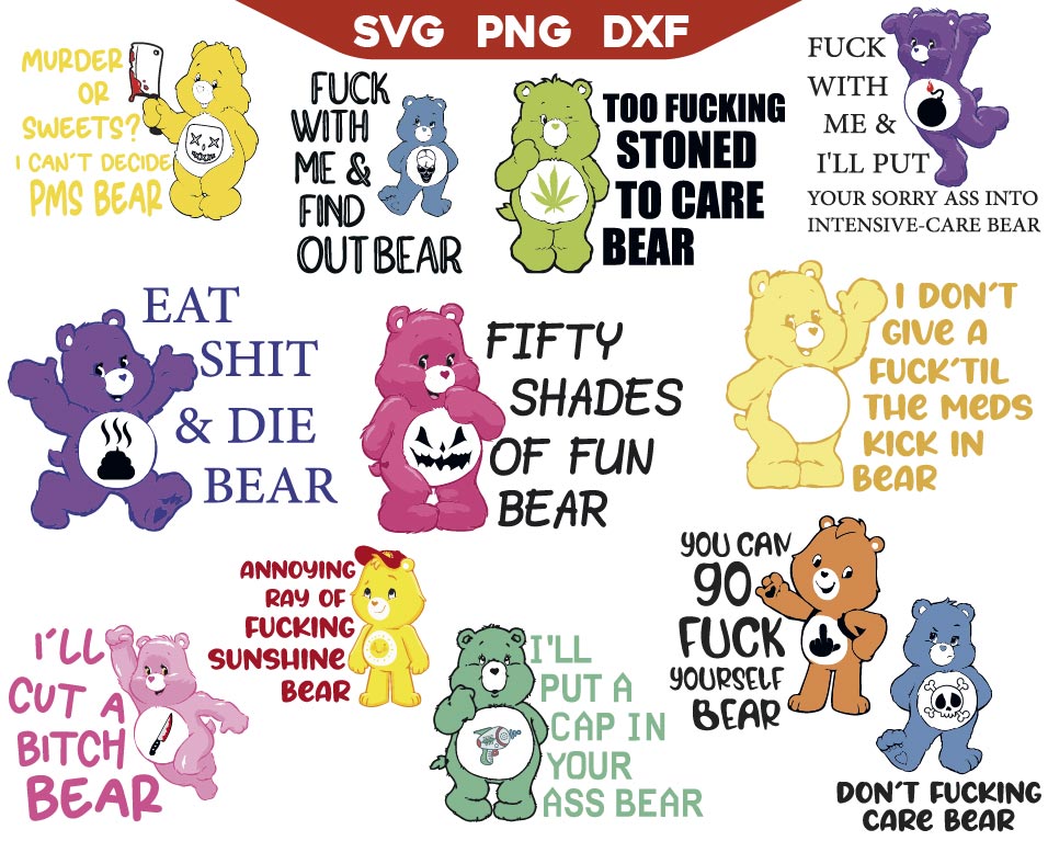 Evil Care Bears Svg Bundle